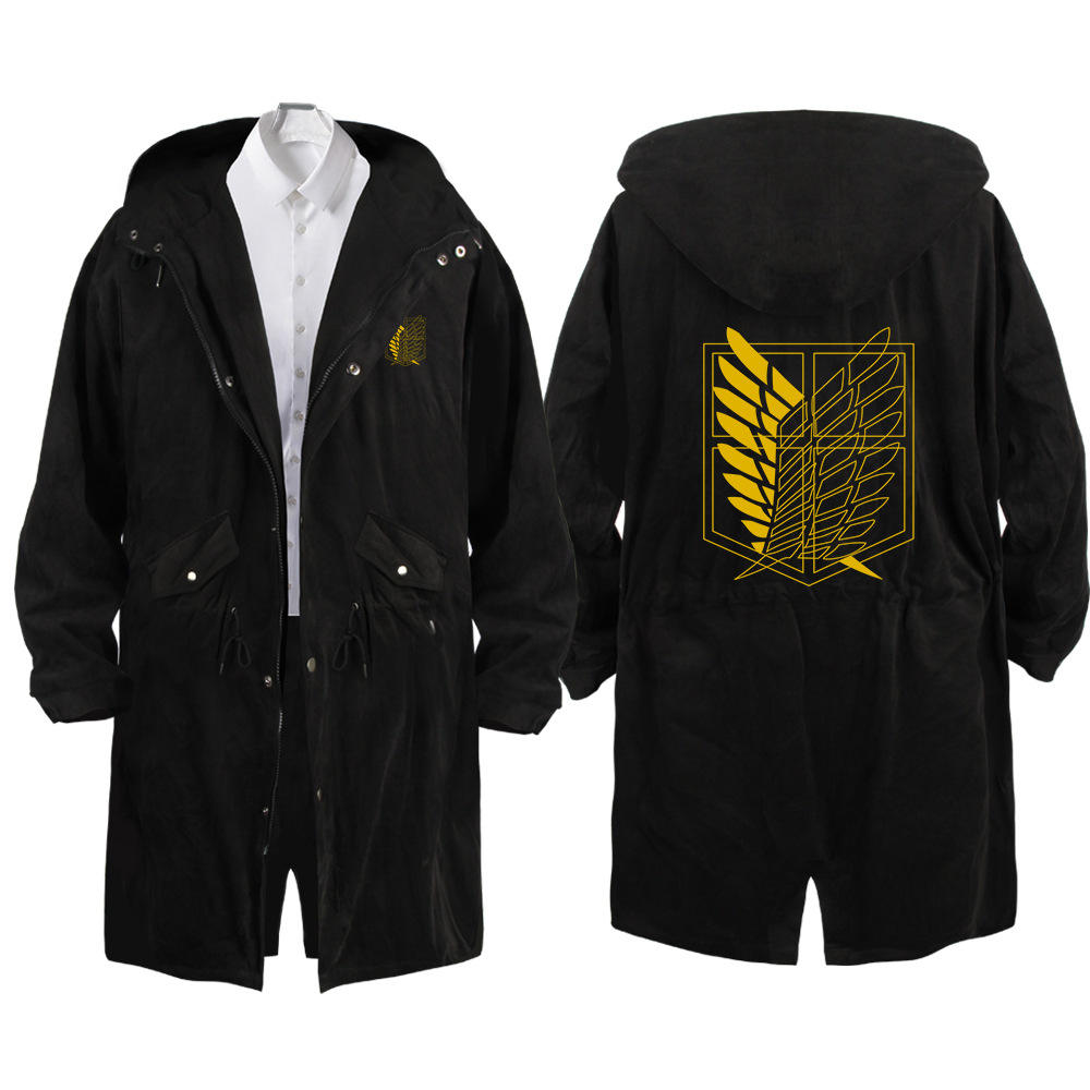 Cortavientos elástico Attack on Titan negro 04