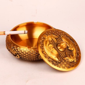 Ceniceros de latón puro para uso doméstico, sala de estar, hotel, mesa de té, mesa de café y escritorio del jefe - Ceniceros de cobre de alta gama. - Product Image 1