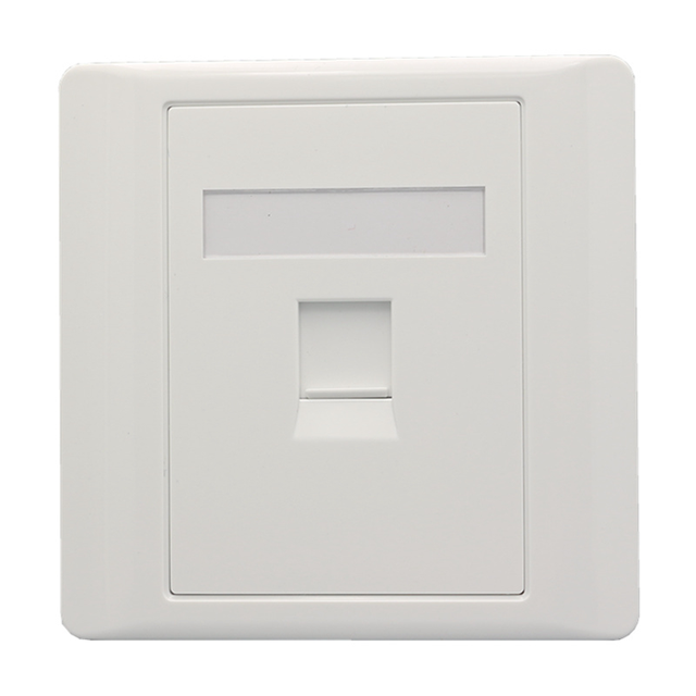 1port 86 Type Single RJ45 Wall Face Plate/Faceplate Network LAN Socket Panel White ABS Cat5 Cat6 Faceplate rj45