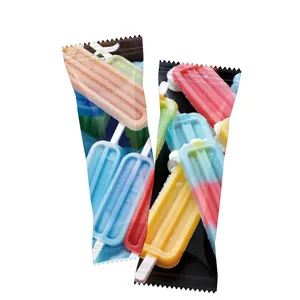 Sac d'emballage personnalisé refermable thermoscellable arrière faucille pop faucille glace bonbons bloc de glace sac de popsicle