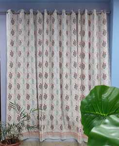 Cortinas de Algodón Estampadas a Mano con Diseño de Olas, Tamaño Perfecto, Ignífugas, Aislantes, Estilo Bohemio para Sala de Estar u Hotel - Product Image 5