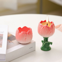 Tasses en céramique en forme de tulipe, bougies parfumées florales, diffuseurs pour chambre, bureau, salon, entrée, parfum agréable, longue durée