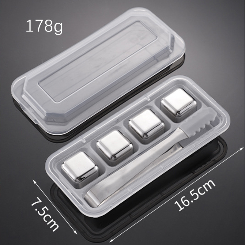 Silver 4 Pcs + Box + Tong