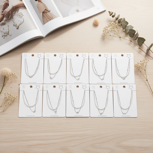 Collar de Acero Inoxidable con Perlas en Capas, Doble Cadena, Colgante, Joyería, Accesorio de Moda - Product Image 2