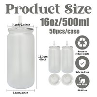 Gobelets en plastique givré en acrylique de 16oz en forme de canette avec couvercle en pp et paille pour enveloppes DTF en vinyle et UV