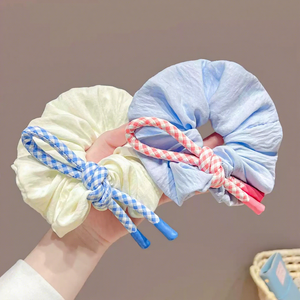 <span class=keywords><strong>Accessoire</strong></span> de cheveux élastique coloré avec nœud papillon à carreaux de style coréen <span class=keywords><strong>pour</strong></span> <span class=keywords><strong>chignon</strong></span> de femme queue de cheval basse nouveau modèle cravate <span class=keywords><strong>pour</strong></span> cheveux - Product Image 1