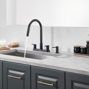 Cupc thép không gỉ 3-<span class=keywords><strong>4</strong></span> lỗ 8 ''rộng rãi kéo ra khỏi bồn rửa nhà bếp Vòi với xà phòng Dispenser - Product Image 4