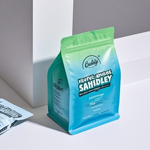 OEM Custom Recyclable Mono PE Coffee Flat Bottom <b>Bags</b> Bulk Production Supplier Eco Friendly Stand Up Pouch With Valve For Brand - Product Image 3