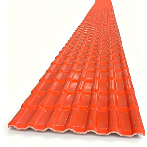 Teja de Resina UPVC Resistente a los Rayos UV, Perfil Español R1050, Color Naranja, Lámina de Techo de Plástico Impermeable para Viviendas Residenciales - Product Image 1