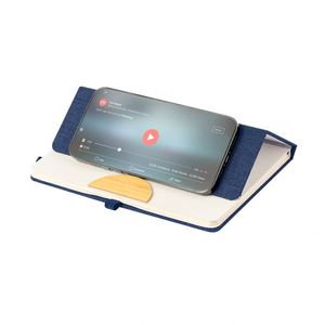 Soporte para Teléfono de Bambú Ecológico con Logotipo Personalizado, Nuevo y Promocional, Libreta de Notas de Tela Dura RPET 300D para Uso en la Oficina - Product Image 5