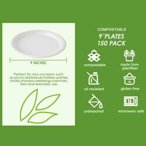 <span class=keywords><strong>Assiette</strong></span> de bagasse compostable incassable exclusive <span class=keywords><strong>Black</strong></span> <span class=keywords><strong>friday</strong></span> pour les événements de restauration Banquets de mariage - Product Image 3