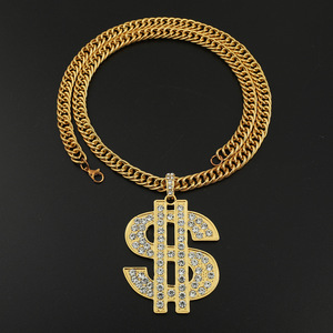 <span class=keywords><strong>Hip</strong></span> <span class=keywords><strong>Hop</strong></span> <span class=keywords><strong>Rap</strong></span> Or Couleur <span class=keywords><strong>US</strong></span> Dollar Pendentif Collier De Luxe Strass Dollar Argent Symbole Collier pour Rock Bijoux Accessoires - Product Image 5