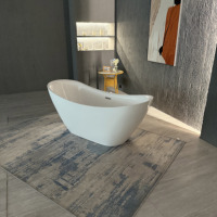 Baignoire autoportante en acrylique pour villa, à deux extrémités surélevées, de haute qualité, avec fonction bain à remous