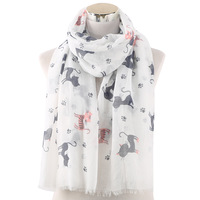 Crème solaire chat motif Animal châle nouveau Style coton lin mains sentiment écharpe Hijab châle écharpe pour les femmes
