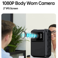 Kamera badan Mini sudut lebar 130 derajat, kamera aksi badan IPS 2 inci HD 1080P 128GB kartu memori