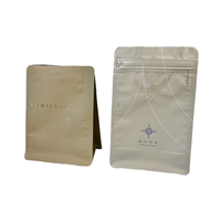Sacs d'emballage pour café Cailyn à fond plat, laminés en PE, 4 couches, toucher doux, recyclables, avec valve d'air, fermeture éclair, certifiés LFGB/FDS
