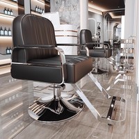 Fauteuil de Barbier Inclinable Haut de Gamme pour Salon de Coiffure – Pivotant, Réglable en Hauteur, Idéal pour Permanente, Coloration et Coupe – Design Minimaliste en Métal