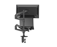Support de bureau pour écran à double bras réglable de 17 à 34 pouces et support pour ordinateur portable en alliage d'aluminium Newence