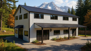 Kit de barndominium préfabriqué personnalisé en acier, structure métallique populaire, avec panneaux isolants pour les banlieues et les fermes - Product Image 3