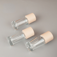 Bouteille en verre ronde personnalisable de 30 ml, flacon vide pour fond de teint, tête de pompe pressoir givrée, bouchon rose, flacon de lotion, conteneur cosmétique