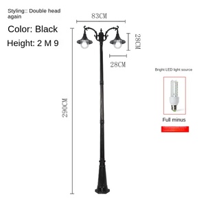 Luces LED de jardín para exteriores de aluminio a prueba de agua IP65 con iluminación de paisaje de poste alto fluorescente y de CA - Product Image 3