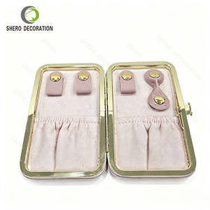 Portable Mini Jewelry <b>Box</b> Fashion Lock Design <b>Large</b> Capacity Velvet Travel Jewellery Case Custom Size Color - Product Image 4