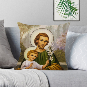 Pintura al óleo decorativa casa cristiana Jesucristo figura sofá asiento funda de cojín - Product Image 3