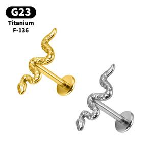 एटम F136 टाइटेनियम 16g सांप लैरेट कान नाखून पुरुषों और महिलाओं के लिए नाक के जानवर कान के गहने - Product Image 1