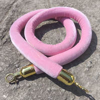 Corde de barrière de trafic en velours rose de 1.5m pour poteau de contrôle des foules