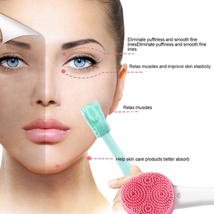 Venta caliente Handhold Double Head Face Cleansing Brush Silicone <span class=keywords><strong>Facial</strong></span> Mask Brush Face Skin Care Tool - Product Image 4