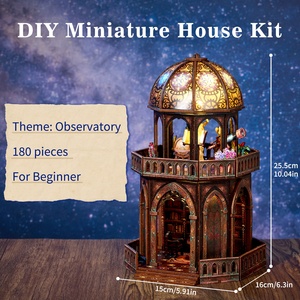 Kit de montage DIY fait main KT08 Observatoire <span class=keywords><strong>BookNook</strong></span>, Puzzle 3D en bois, Kit de maison miniature, Décoration intérieure, Cadeau - Product Image 4