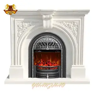 Handgesneden Wit Frame Moderne Indoor Schoorsteenmantel Franse Antieke Marmeren Open Haard Schoorsteenmantels Te Koop