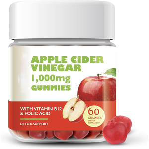 Gomitas de Vinagre de Sidra de Manzana Premium 1000mg con <span class=keywords><strong>Vitamina</strong></span> <span class=keywords><strong>B12</strong></span> y Ácido Fólico para el Metabolismo de Adultos, Salud Intestinal y Apoyo Diario al Bienestar - Product Image 1