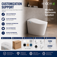 WC intelligent de luxe en céramique monobloc carré avec chasse automatique et siphon en P, idéal pour la vente en gros