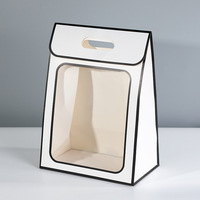 Sac en Papier de noël Sac en Papier Kraft imprimé personnalisé avec poignée découpée pour cadeau avec fenêtre