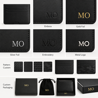 Porte-cartes en cuir fin multi-emplacements, étui pour cartes de crédit en cuir de vachette véritable avec logo personnalisé pour cadeaux d'affaires en gros