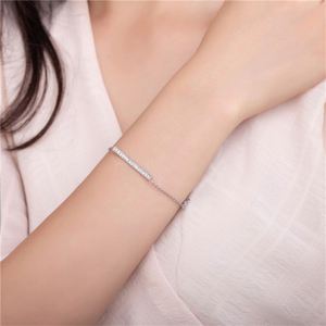 Customized Crystal Jewely bar Stainless Steel Chain <b>Bracelet</b> Designer Charm <b>Bracelet</b> for Women - Product Image 3