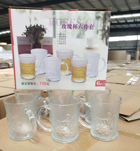Set di 6 Bicchieri Multiuso in Vetro a Forma di Rosa per Acqua, Caffè, Tè, Latte e Birra, Adatti per <span class=keywords><strong>Bar</strong></span> - Product Image 6
