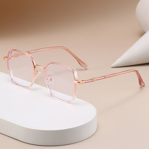 กรอบแว่นตาคุณภาพสูง ดีไซน์พิเศษ รุ่น 2026 87349 สำหรับผู้หญิง วัสดุ <span class=keywords><strong>TR</strong></span>+โลหะ ดีไซน์หรูหรา รูปทรงไม่สมมาตร - Product Image 2