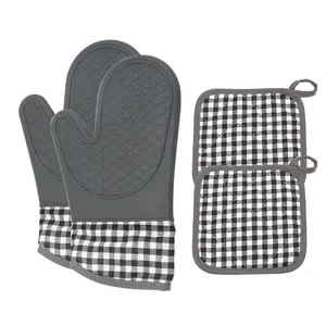 Luvas De Forno Promocionais E Titulares De Panela De Secagem Multipurpose Mat Titulares De Panela Longos Luvas De Forno E Conjuntos Almofadas Quentes Potholder