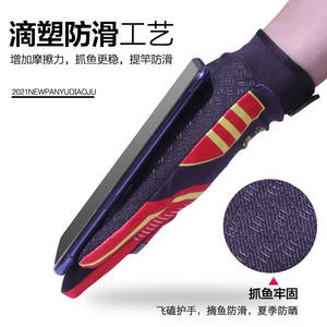 ถุงมือตกปลาทะเลแบบครึ่งนิ้วกันน้ำกันลื่นสำหรับตกปลาด้วยเหยื่อล่อพร้อมลายปลาคาร์พสำหรับใช้กลางแจ้งแบบไม่จำกัดเพศ - Product Image 5