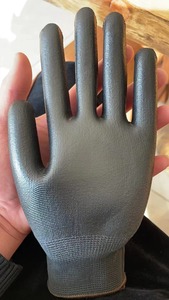Logotipo de impresión personalizado 13G Blanco Gris Negro Poliéster Sin costuras Sumergido Poliuretano Nylon <span class=keywords><strong>PU</strong></span> Recubrimiento Guantes de trabajo de seguridad para jardín - Product Image 4