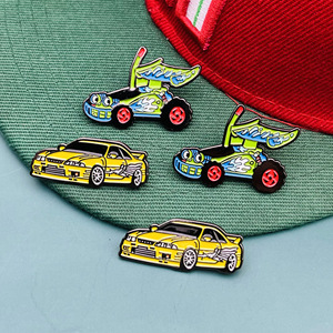 Metal Enamel Cartoon Car Shaped Badges Pins 12 Mm Standard Spring Pin Brooch For Hats Clothing Accessories - Product Image 4
