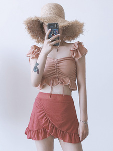 Conjunto corto <span class=keywords><strong>de</strong></span> dos piezas para mujer, conjunto <span class=keywords><strong>de</strong></span> ropa, faldas, <span class=keywords><strong>traje</strong></span> <span class=keywords><strong>de</strong></span> <span class=keywords><strong>baño</strong></span>, <span class=keywords><strong>traje</strong></span> <span class=keywords><strong>de</strong></span> <span class=keywords><strong>baño</strong></span> Sexy Vintage personalizado para niñas - Product Image 2