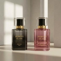 Vente directe usine – Flacon de parfum vide à base épaisse et plate, 50 ml, coloré, avec boîte pour emballage de parfum