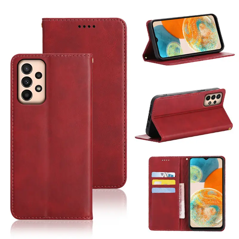 Flip Cover Wallet Leather Phone Case For Samsung Galaxy A20 SCV46 A21 SC-42A A51 SC-54A A52 A52S A22 A53 A23E A23 A54