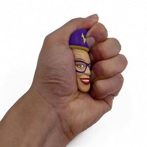 Vente en gros de balles anti-stress personnalisées en PU en forme de visage humain, jouets promotionnels avec logo - Product Image 6