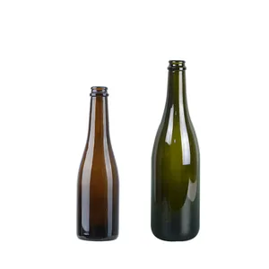 Botol anggur berkilau 750ml pabrik dan botol kaca sampanye dengan tekanan bawaan untuk permukaan stempel panas minuman