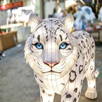 Lanternes de Noël personnalisées réalistes Léopard des neiges Tigre blanc, très vendues, étanches, à LED, faites à la main, pour affichage extérieur de festivals