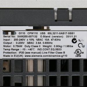 Nuevo y Original 6SL3211-0AB17-5BB1 SIMATIC Plc SINAMIC G110-CPM110 Variador de Frecuencia CA en Stock - Product Image 2